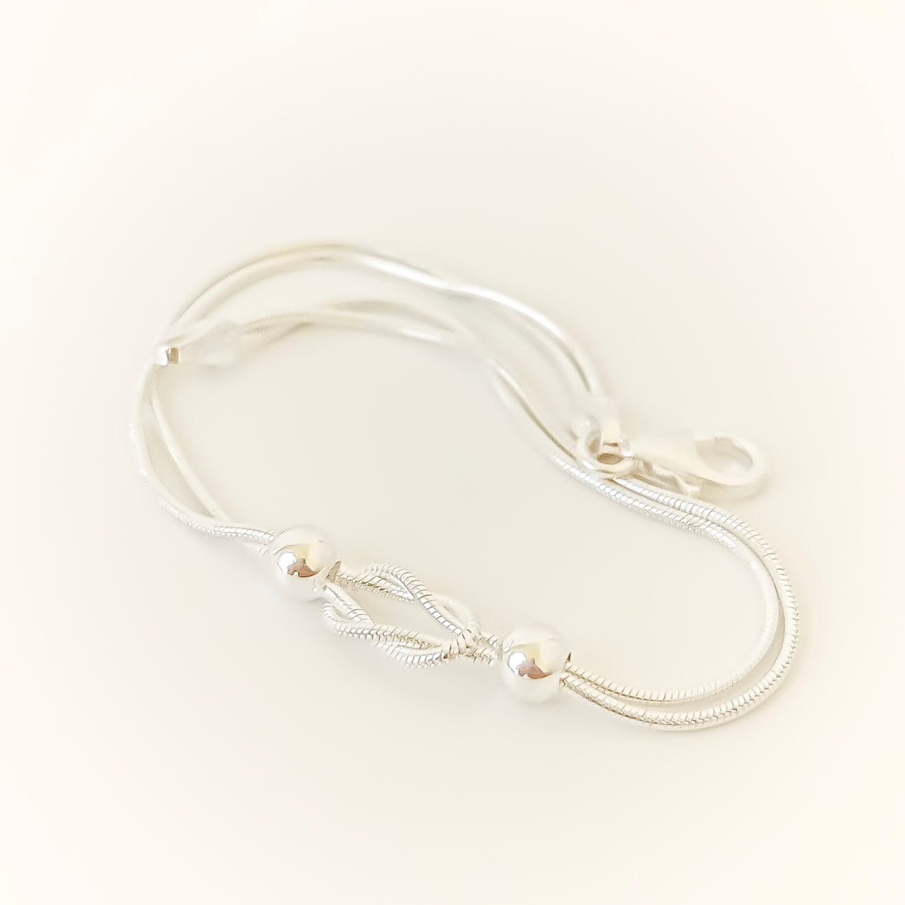 Twist Bead Bracelet - 925 sterling silver bracelet by OJA Silver