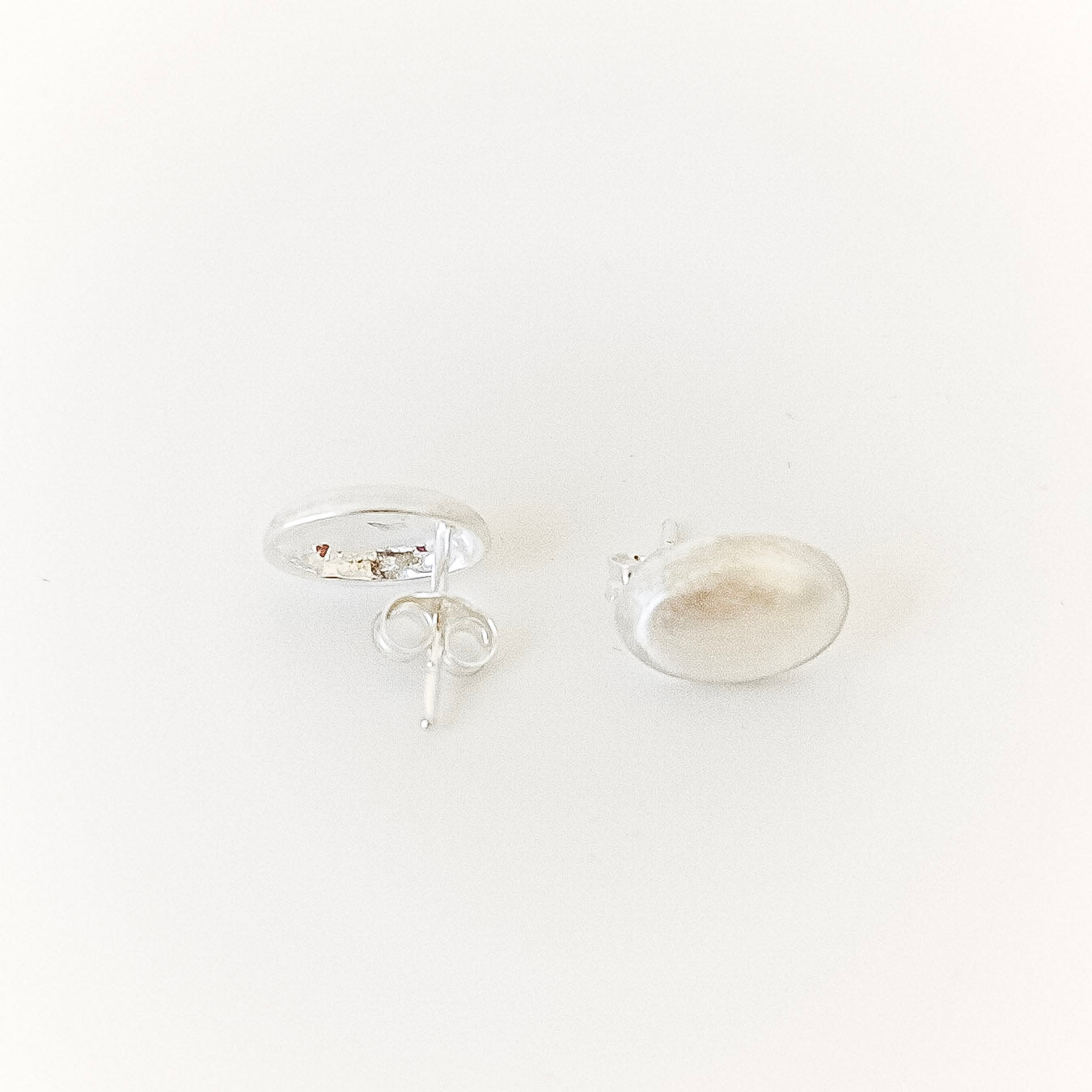 Oval Statement Stud Earrings - 925 sterling silver earring by OJA Silver