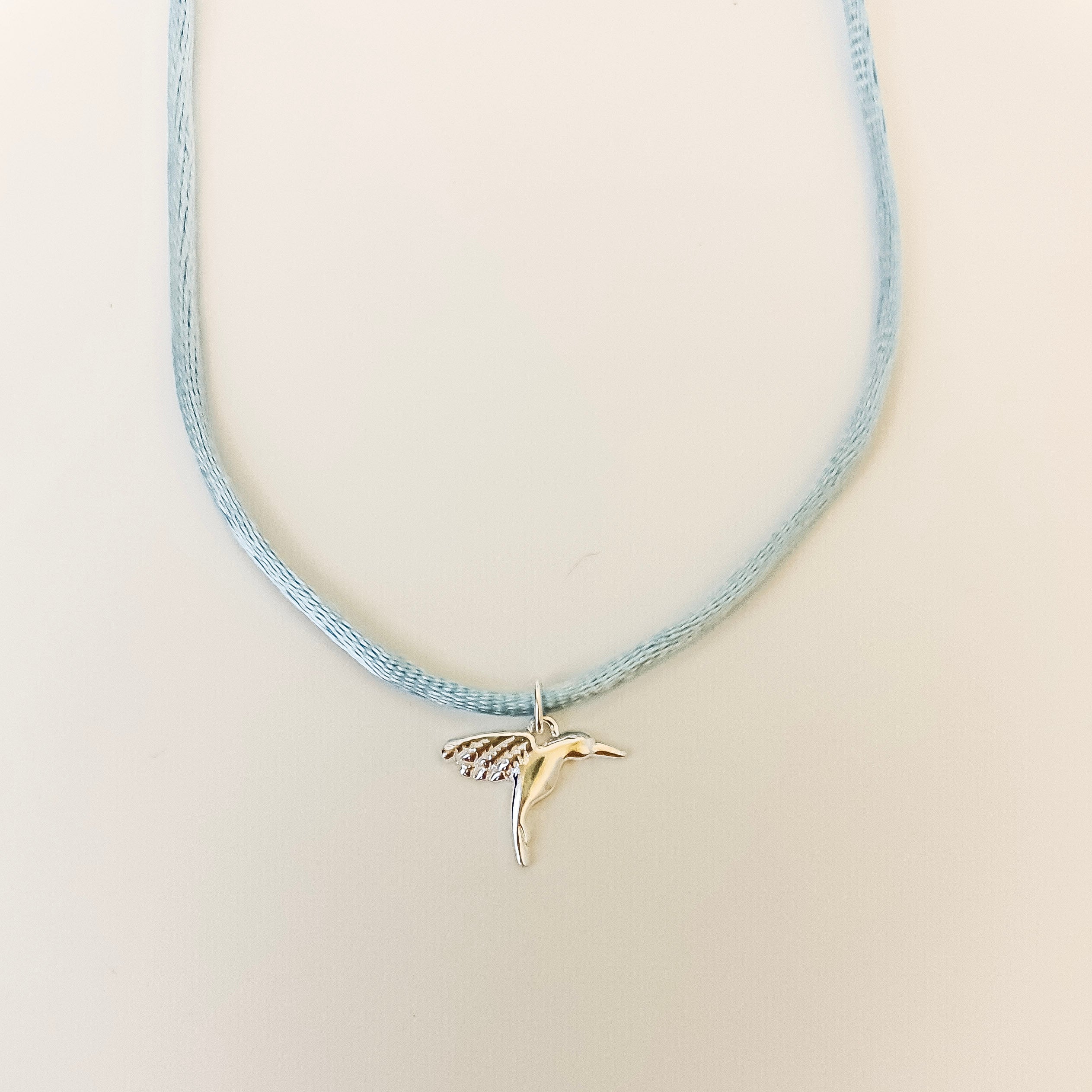 The Hummingbird Charm worn - sterling silver charm UK
