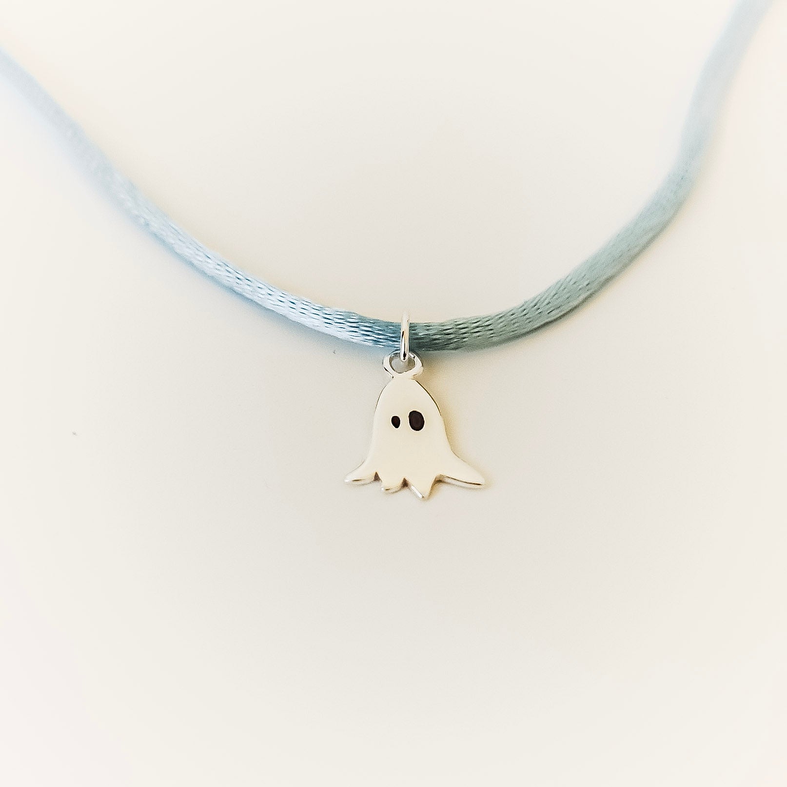 The Ghost Charm worn - sterling silver charm UK