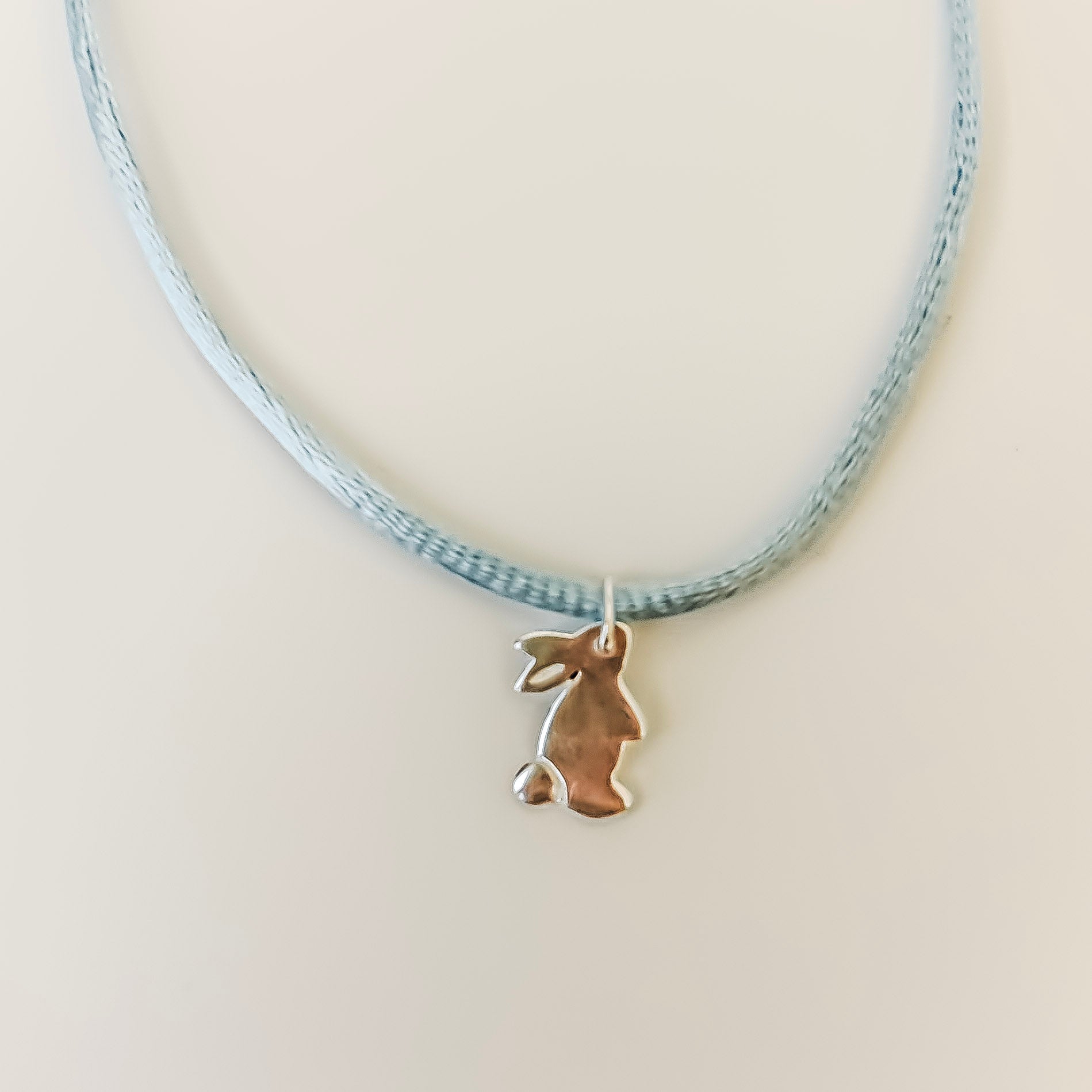 The Bunny Hop Charm worn - sterling silver charm UK