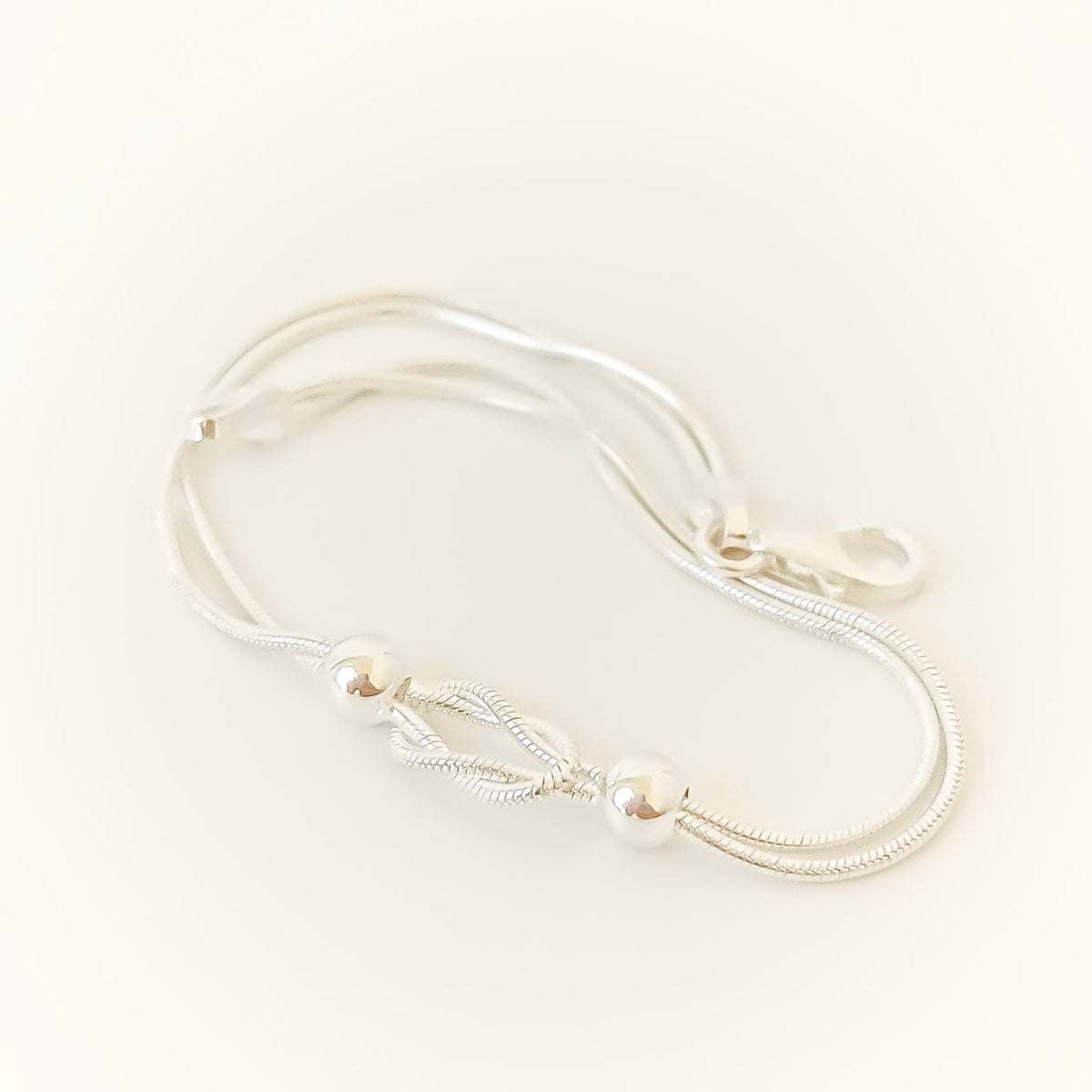Twist Bead Bracelet - 925 sterling silver bracelet by OJA Silver