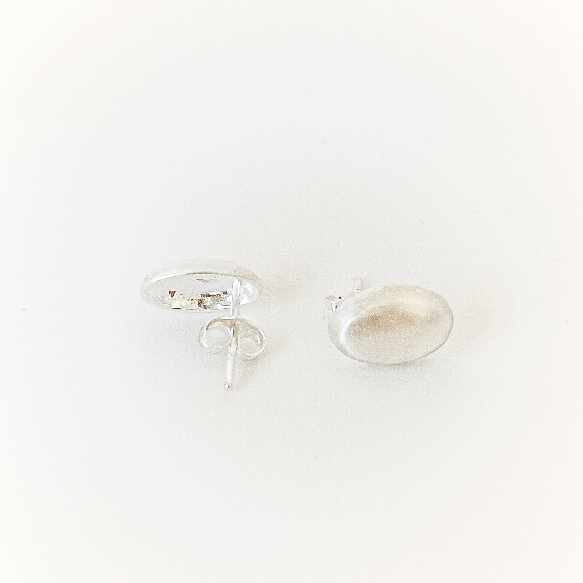 Oval Statement Stud Earrings - 925 sterling silver earring by OJA Silver