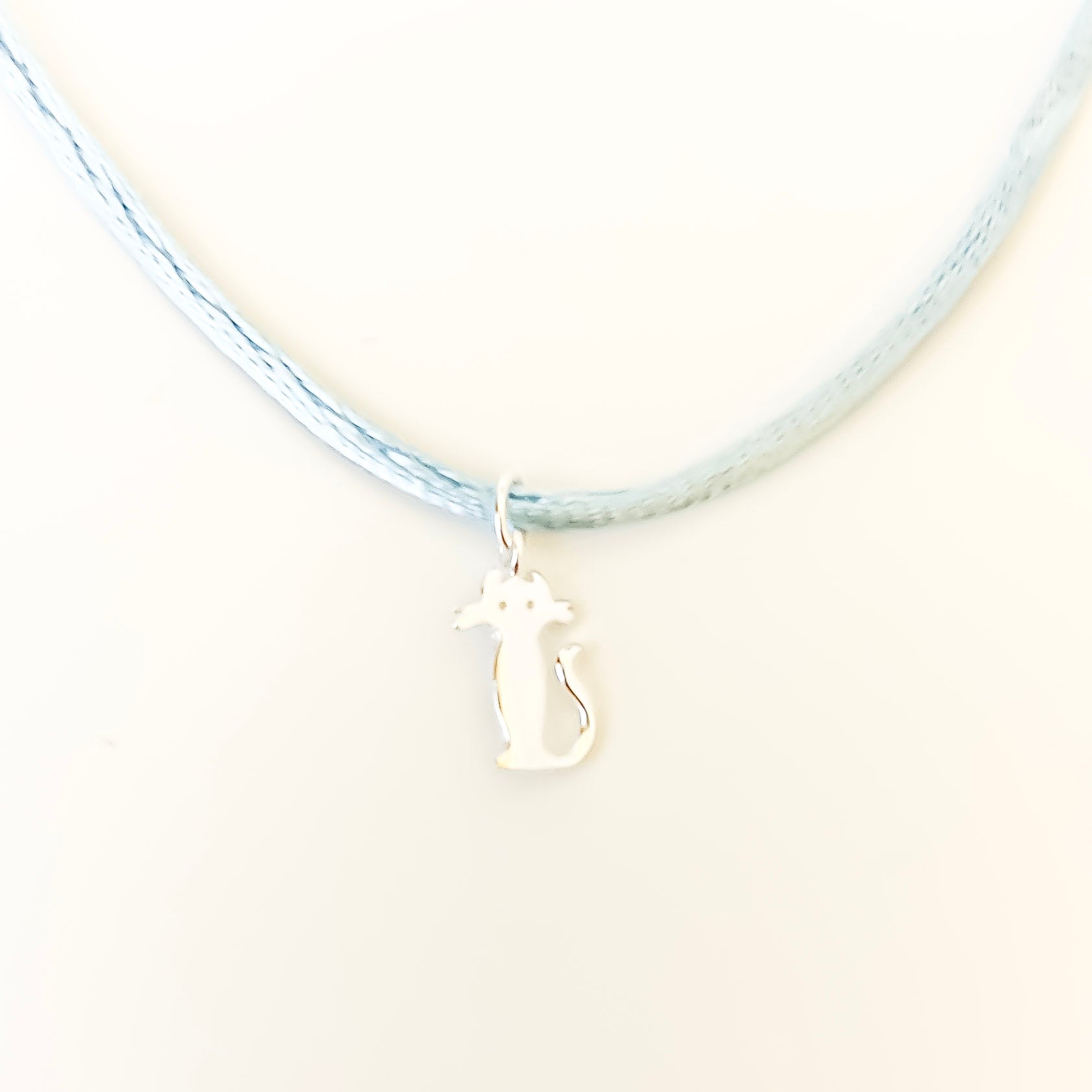 The Cat Charm worn - sterling silver charm UK