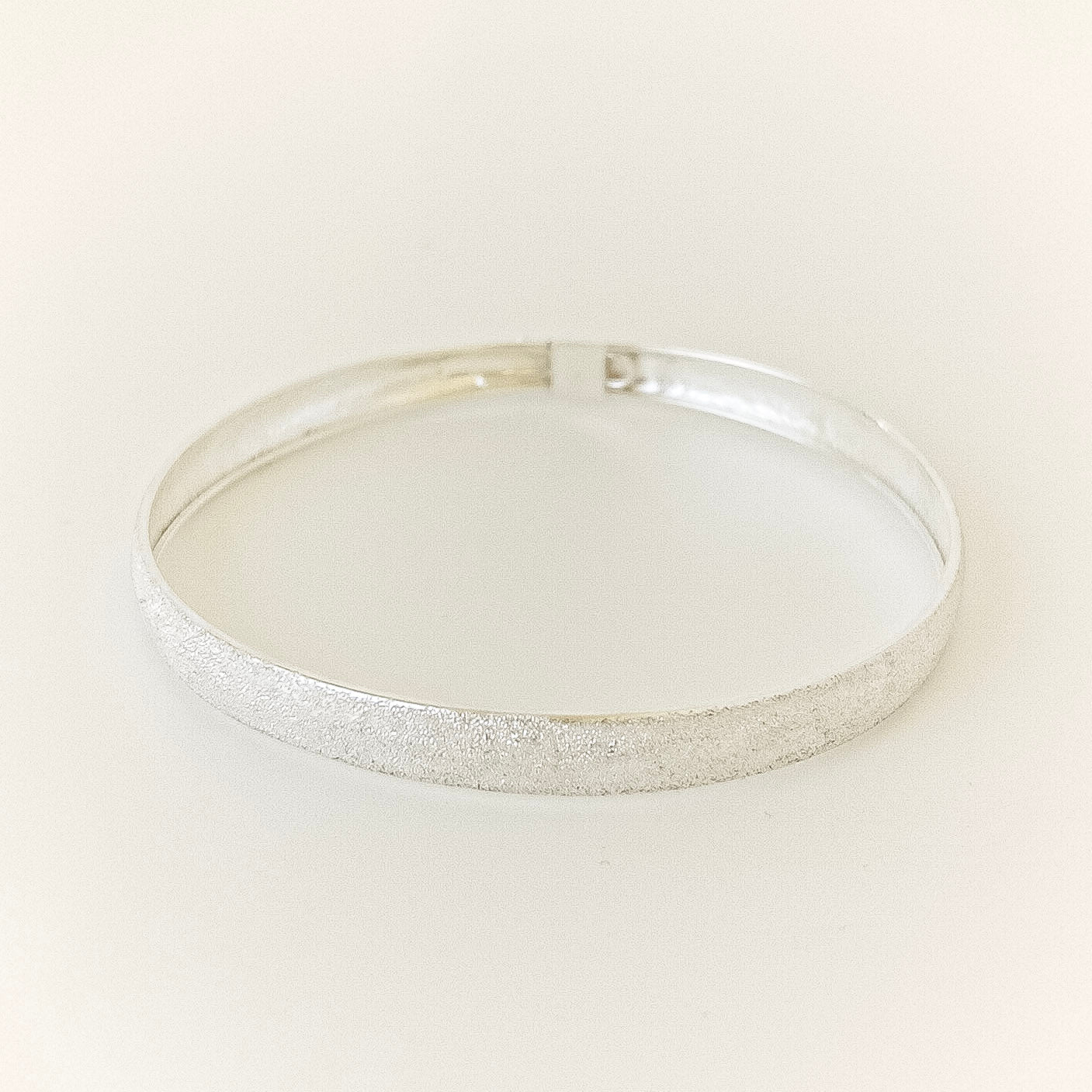 Brushed Silver Bracelet - 925 silver bracelet on skin