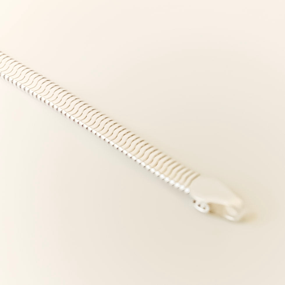 Herringbone Chain Bracelet lifestyle - sterling silver bracelet OJA Silver