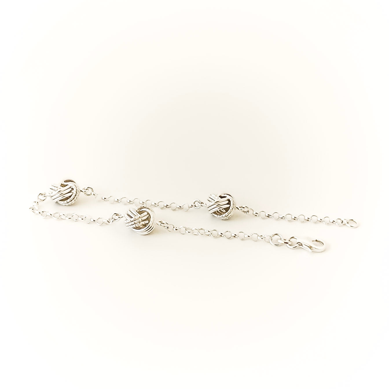 Woven Silver Bracelet - sterling silver bracelet flatlay