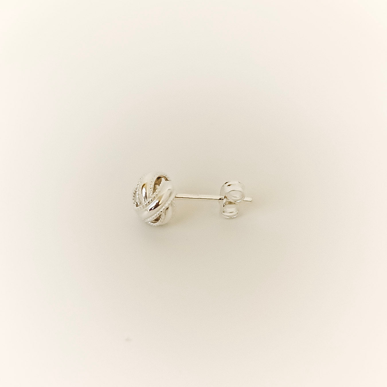 Woven Stud Earrings - 925 silver earring on skin