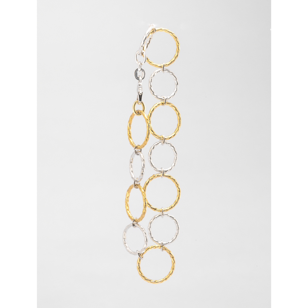 Gold and silver circular bracelet 