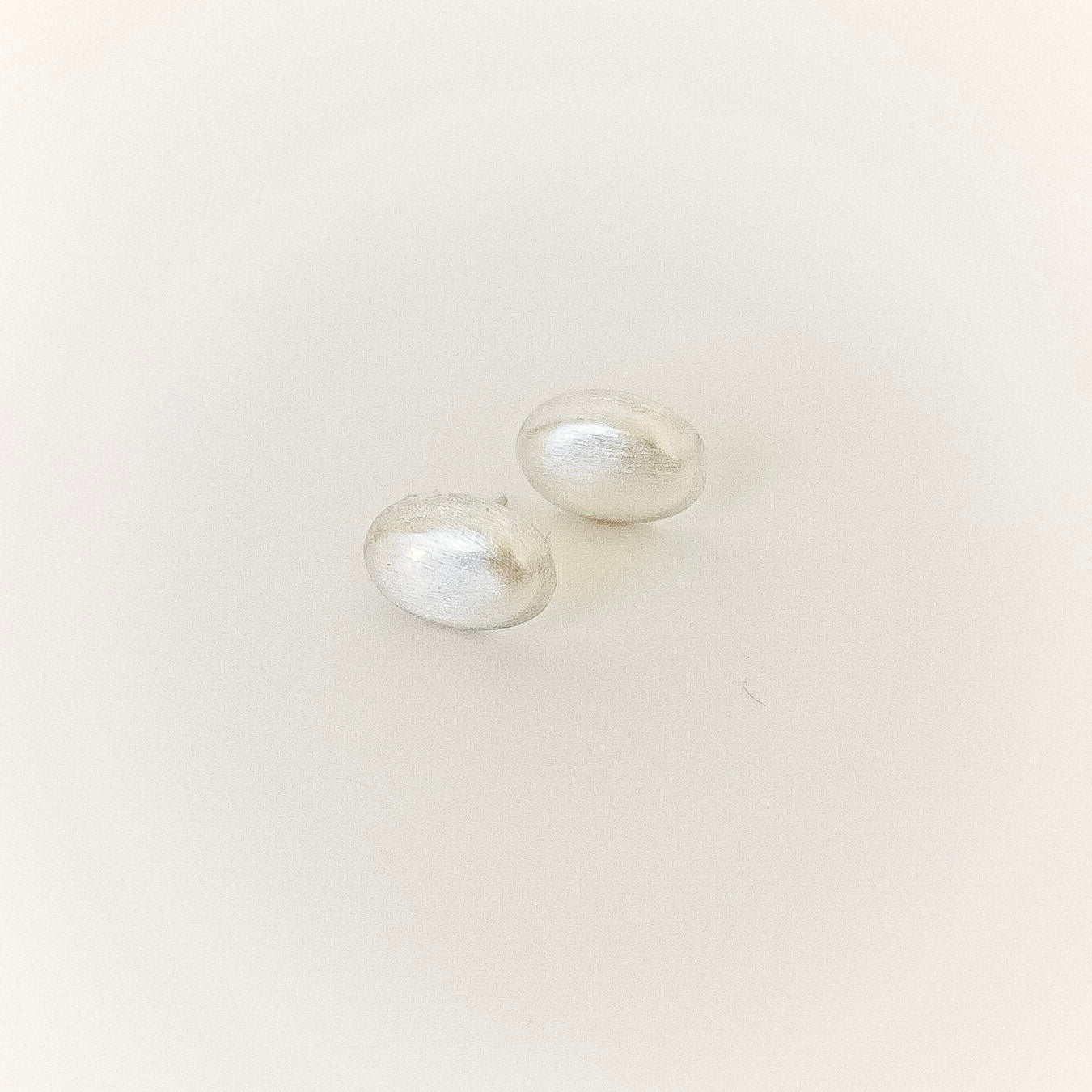Oval Statement Stud Earrings - sterling silver earring flatlay