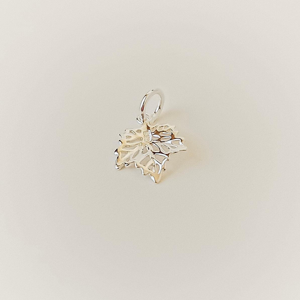 The Maple Leaf Charm - 925 silver charm on skin