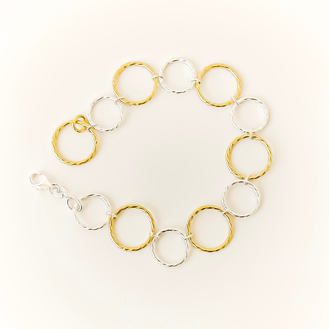 Ring Link Bracelet - sterling silver bracelet flatlay