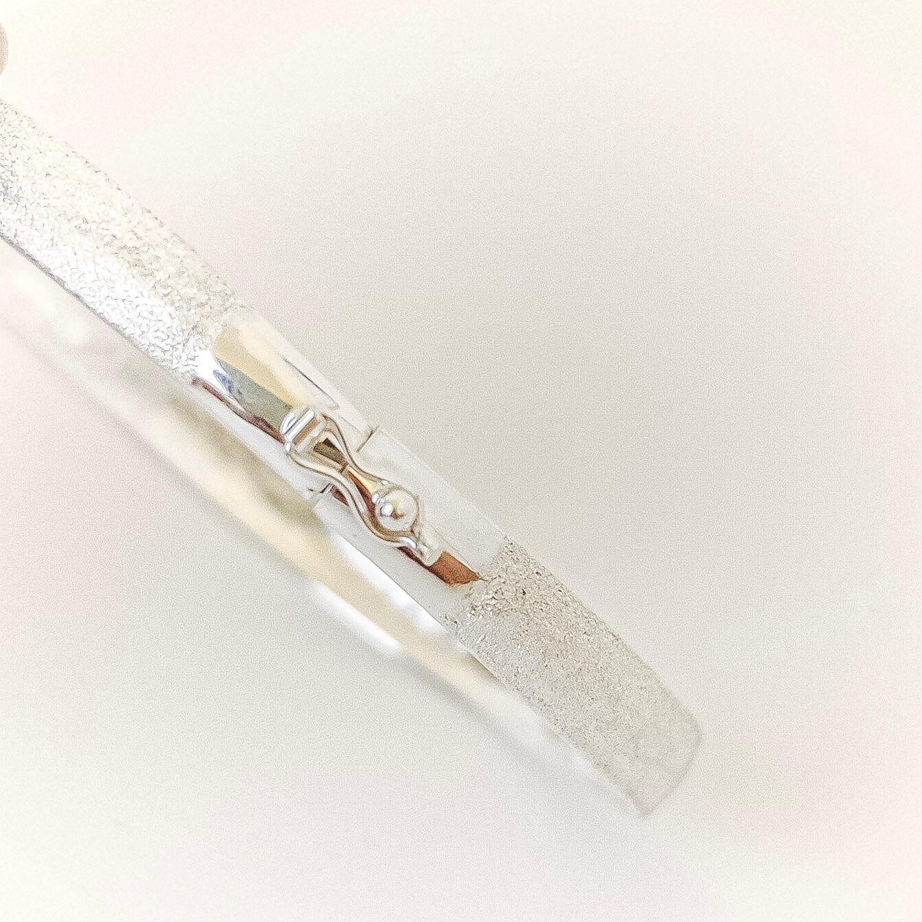 Brushed Silver Bracelet - sterling silver bracelet flatlay
